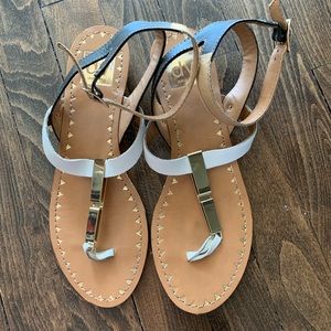 DOLCE VITA Gold Hardware Sandals, Sz 8